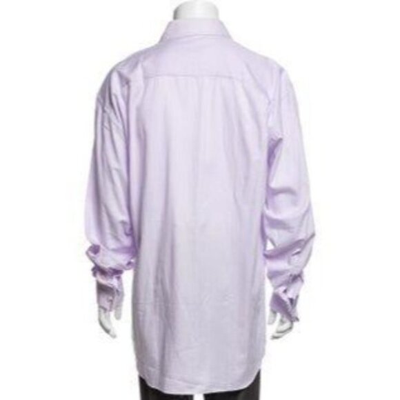 EMANUEL UNGARO Long Sleeve Dress Shirt 100% Cotton Purple - Picture 2 of 3